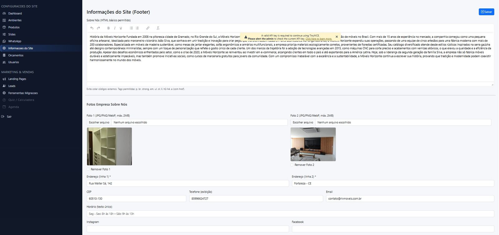 Preview 9 do site para marceneiros